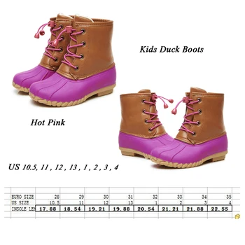 Girls Hot Pink Duck Boots