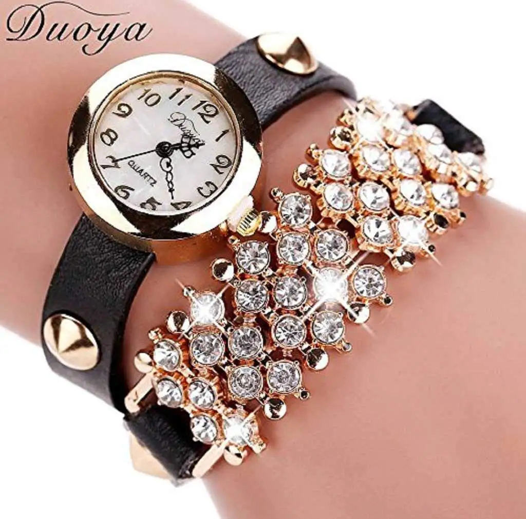 Clearance Sale! Womens Watches,ICHQ Womens Bracelet Watches Clearance Ladies Watches Female Watches on Sale Cheap Leather Watch (Black)
