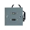 86 Type customized 2 gang wall plate metal usb light switch faceplate aluminum alloy audio jack with USB H+D+M+I cable