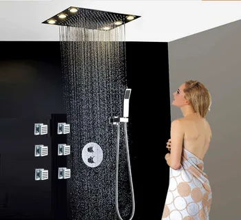 Led Reccsed Ceiling Shower Faucet Multi Color Remote Control Mage Led Reccsed Ceiling Shower Faucet Multi Color Remote Control Mage Body Jets System