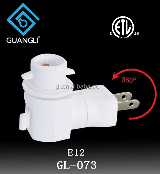 OEM ETL approved USA Switch night light socket lamp holder rotating and plug in with 5W or 7W and 110V or 120V
