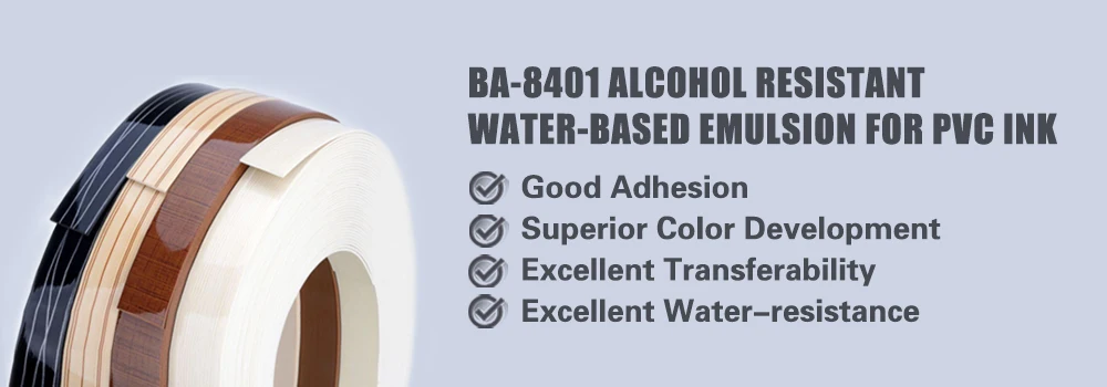 Alcohol resistant water-based emulsion for PVC ink