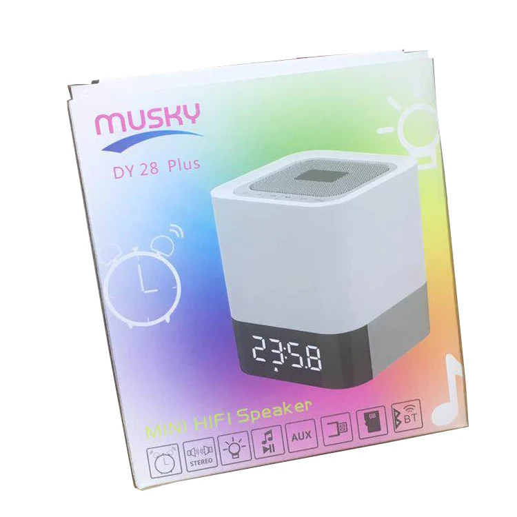 Led Alarm Clock With Night Light Wireless Speakers Touch Sensor Bedside