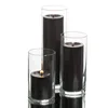Custom OEM round tall black votive wine glass shape candle holder