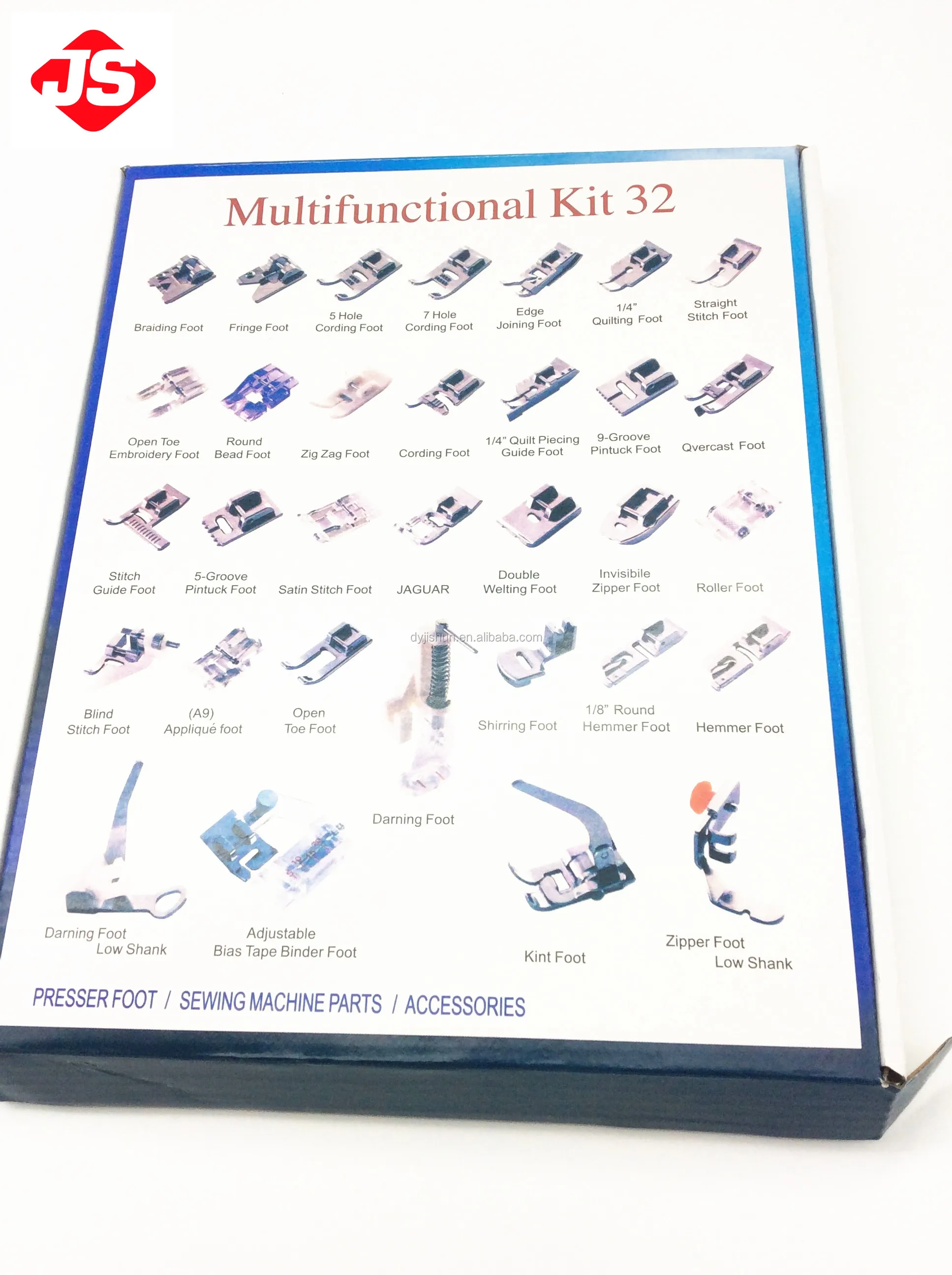 Domestic Household Sewing Machine Presser Foot Feet Kit Set, 32PCS Brother Presser Set