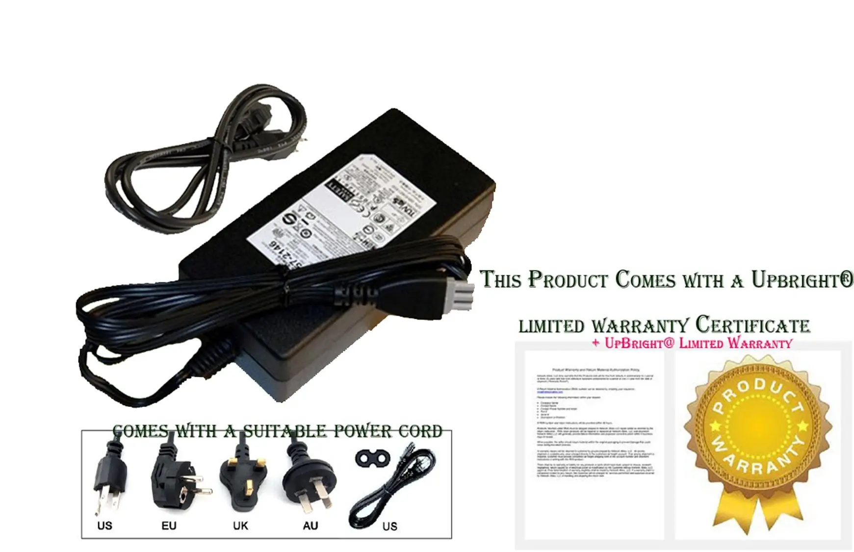 Get Quotations · UpBright NEW Global AC / DC Adapter For HP Deskjet 3500  3550 3650 3653 3745 3745v