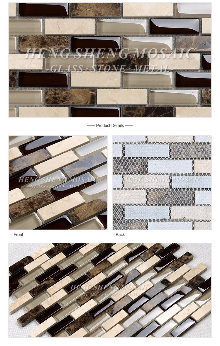Wholesale Mixed Color Strip Brick Glass And Stone Kitchen Backsplash Subway Tile Buy Kaca Mosaik