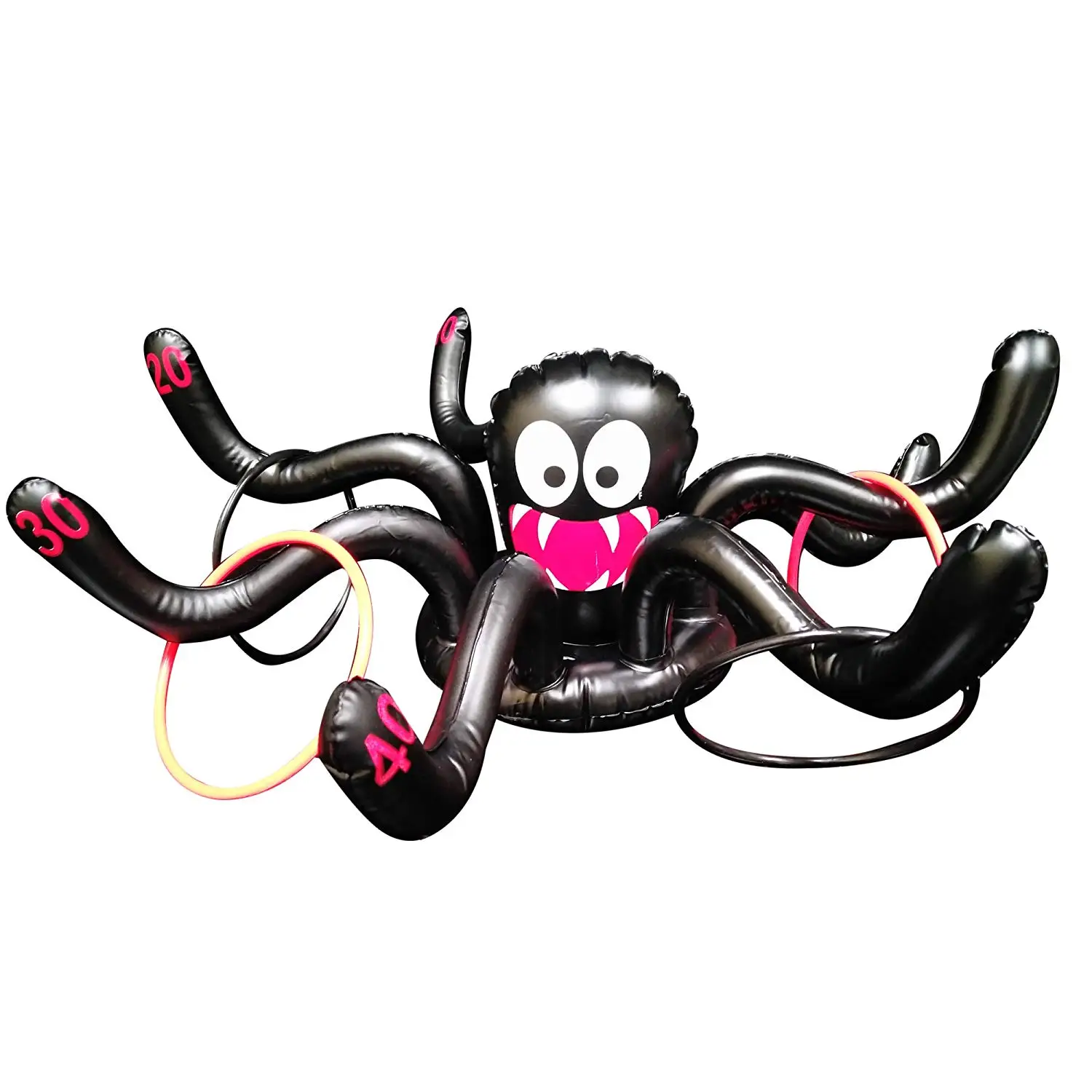 Spider Ring Christmas Inflatable Spider Ring Toss Game Set with 4 Rings-Halloween Party Decoration Supplies for Kids