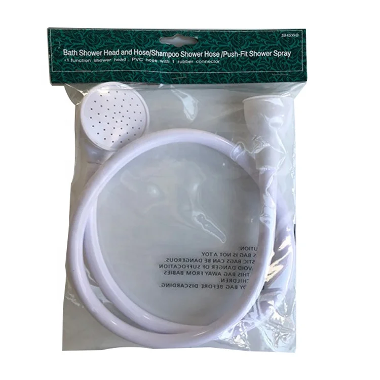 Pvc Plastic Cheap Bath Shower Head And Hose Shampoo Shower Hose Push