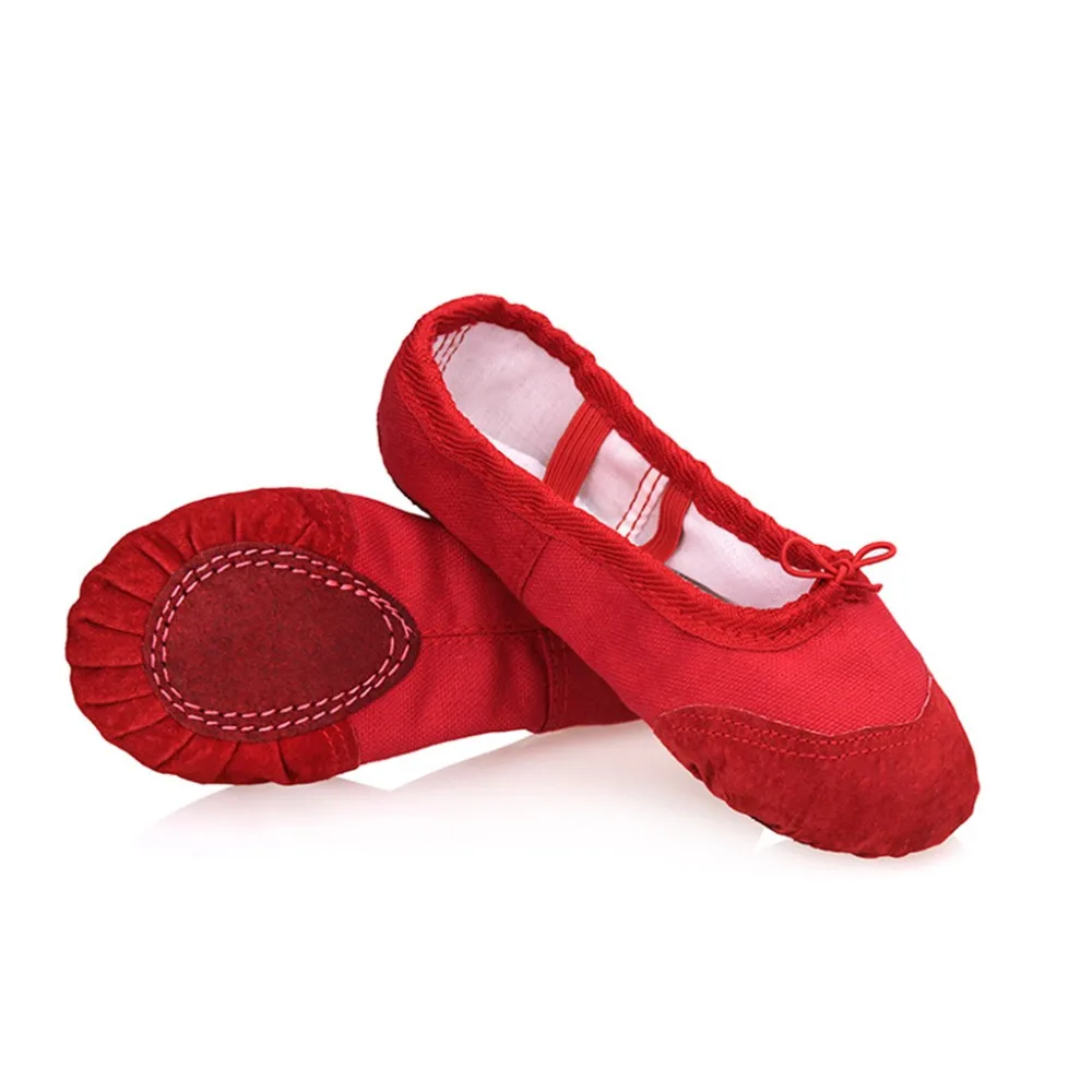 Foldable Kids Women Flat Dance Shoes Canvas Pointe Ballet Shoes For