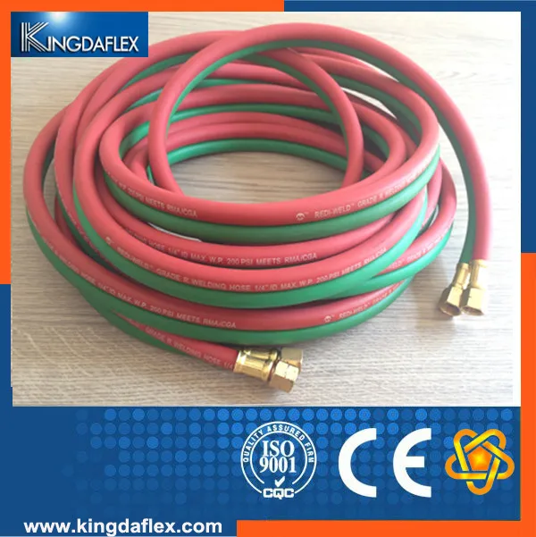 6mm PVC and Rubber oxygen acetylene hose double line Welding 300psi ...