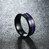 High quality 8 mm wide double drop adhesive black men's stainless steel ring tungsten carbide ring