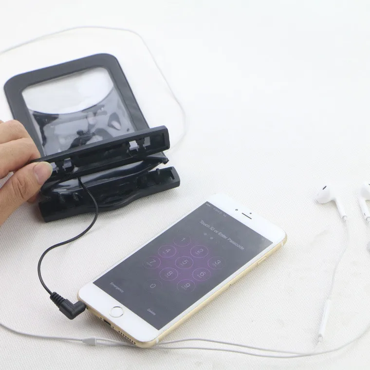 OEM factory pvc cellphone case pvc waterproof mobile pouch with earphones New style waterproof pouch for iphone 7