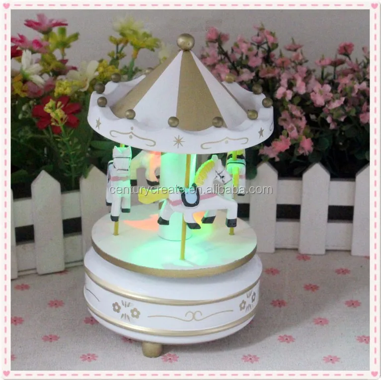 Classic Wooden Christmas Merrygoround Music Boxes Gifts Buy