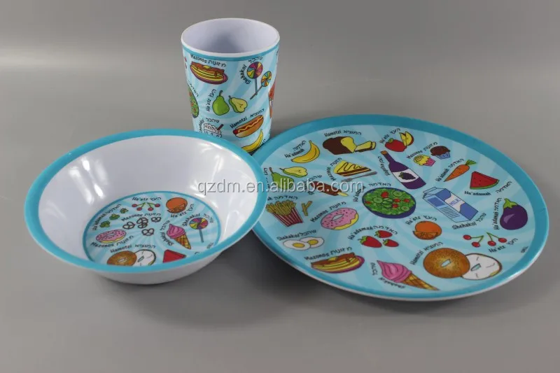 3pcs Melamine Dinner set Kids Tableware set