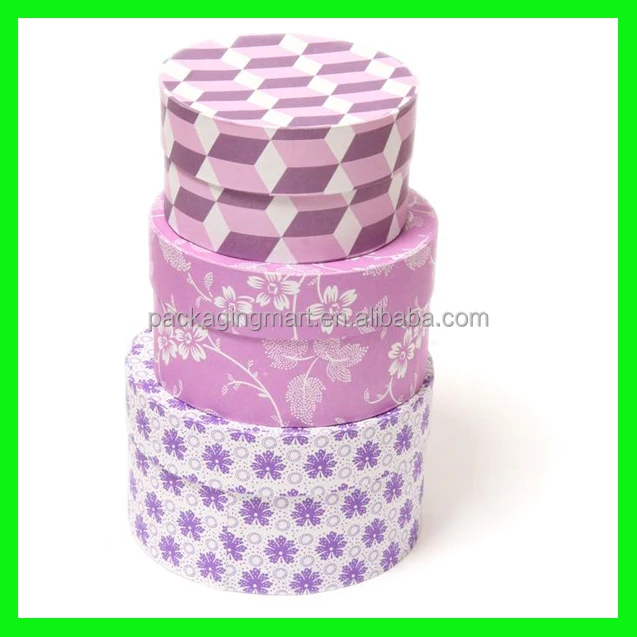 N441 Girly Pink And Purple Paper Basket Custom Soft Blue Round
