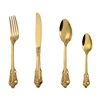 New design high quality italian gold plated flatware , banquet cutlery set