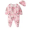 New spring Autumn baby clothes long-sleeved onesie Chinese style baby romper clothes wrap fart jumpsuit