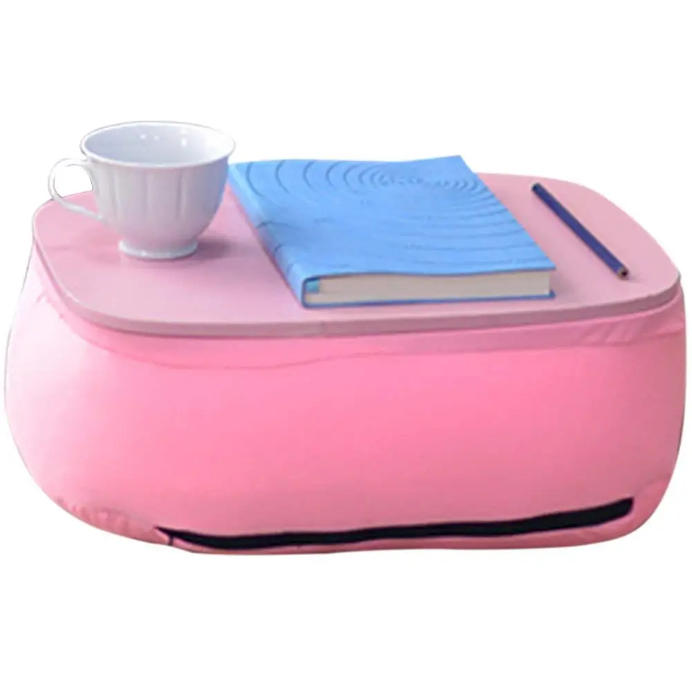 Ozzptuu Modern Simple Lap Desk Portable Hand Pillow Cushion Lapdesks Laptop Board for Car Work Bed Travel Study Use (Pink)