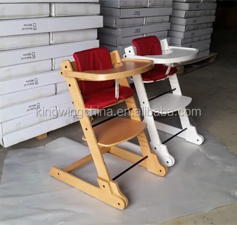 Solid Beech Wood Baby High Chair  