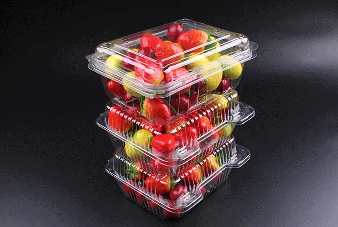 1000 gram PET transparent clamshell plastic food packaging box disposable 