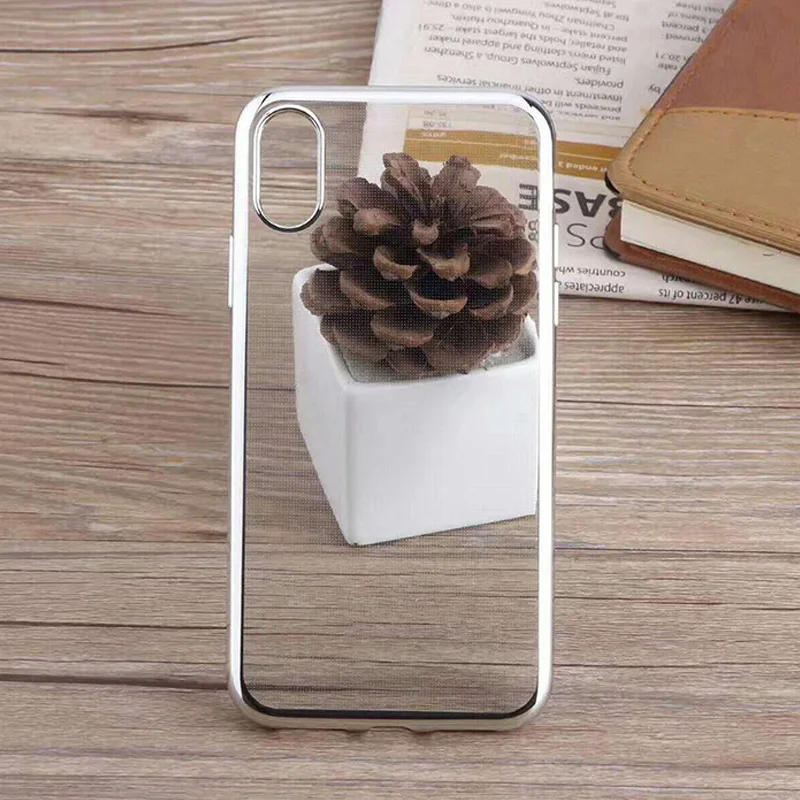 Soft Back shell Plating Cover for iphone X / 10 TPU Luxury in stock