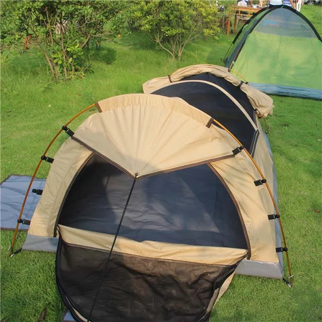 Outdoor hiking travelling manufacture single layer one person camping tunnel tent