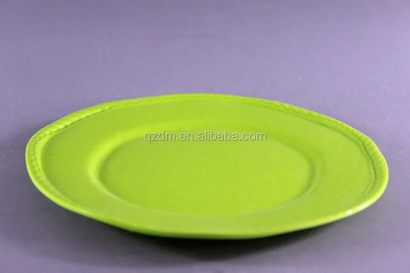 Irregular Shape Melamine Green Plate For Daily Use And Decoration