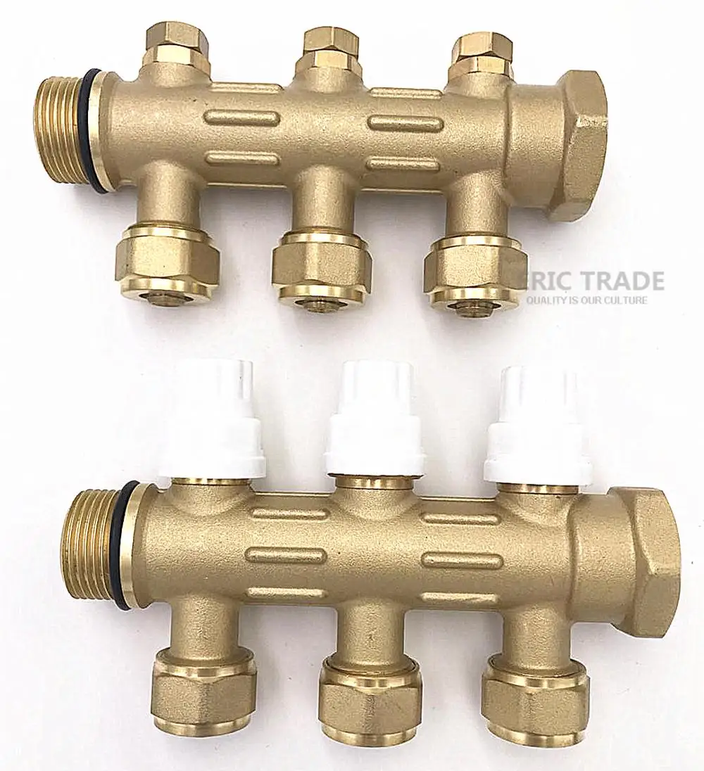 Copper Underfloor Distribution Pipe Manifold Hvac Collector Water Heating System With Brass