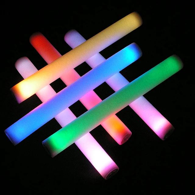 genuine flashing led foam light stick baton - 6 mode multicolor