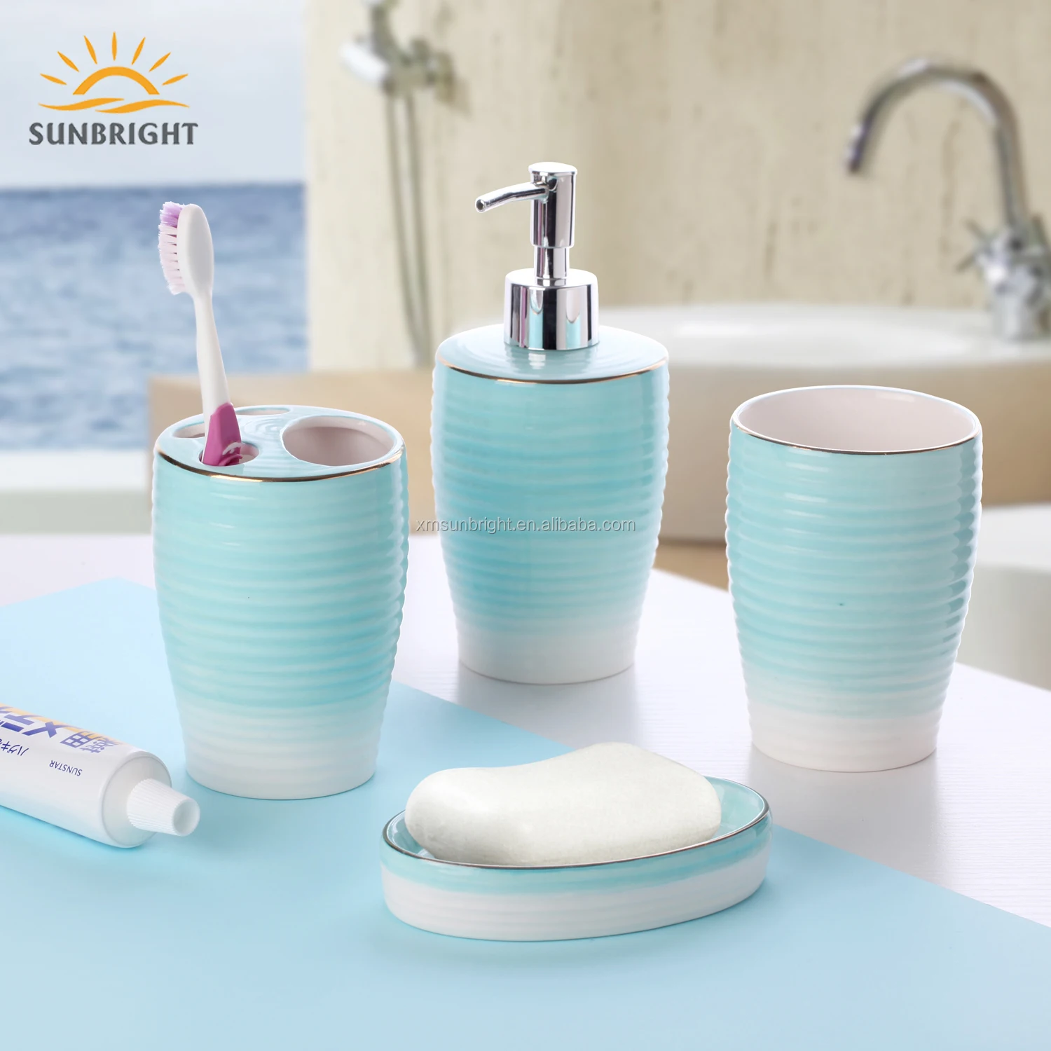 Hotel And Home Jade Green Ceramic Bathroom Accessory Set Buy Jade
