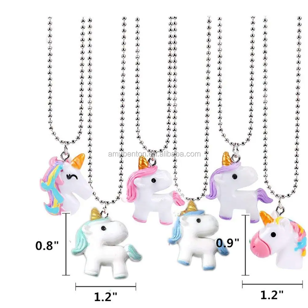 Rainbow Unicorn Keychains Necklace Bracelet Birthday Party Favor