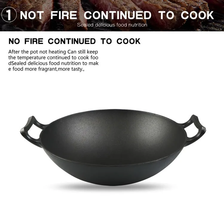 Cast Iron Heavy Duty Camping Wok With Wooden Lid Buy Cast Iron Big Wok For Restaurant,Wokwok