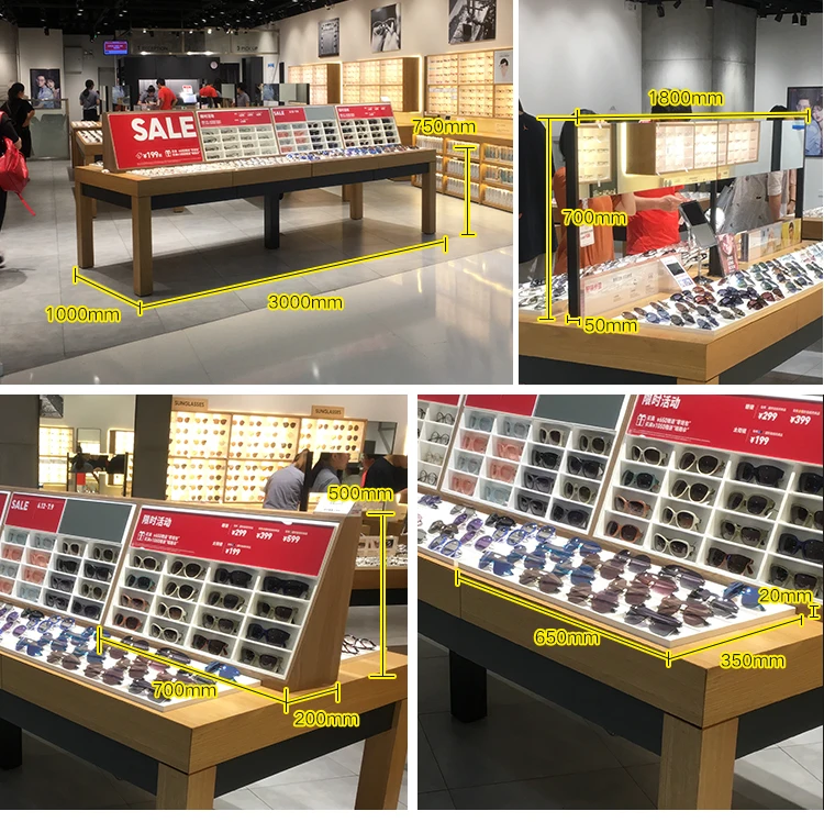 Factory Price Glasses Display Stand Sunglasses Display Table Showcase