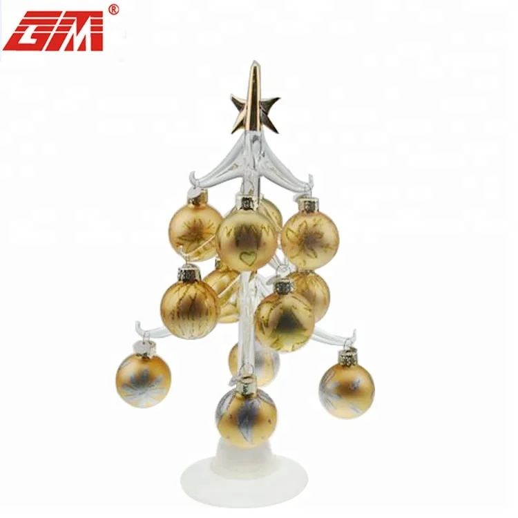 Christmas Custom Glass Hanging Ornament Tree With Led Light - Buy