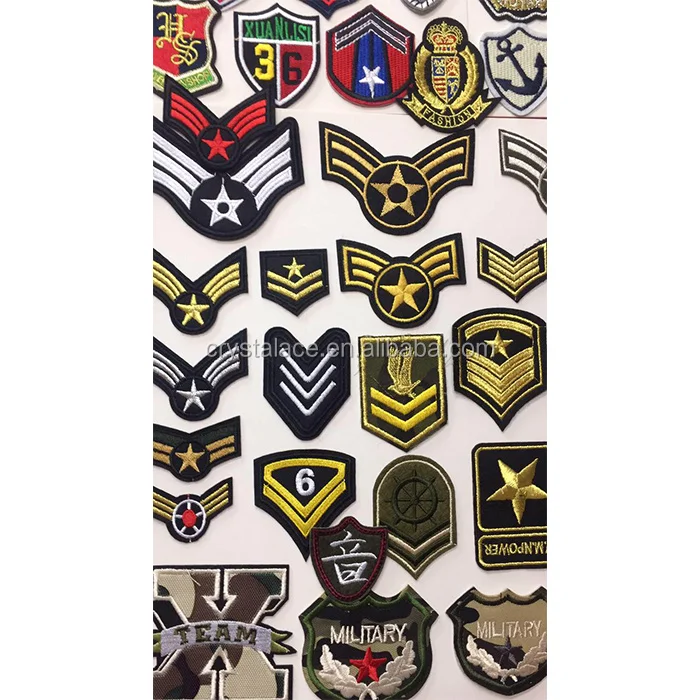 Hot fix custom made embroidery patches, uniform badges patch hot-fix