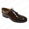 XLY, formal UK oxford style brown shining patent leather military police issued officer shoes for army HSA025