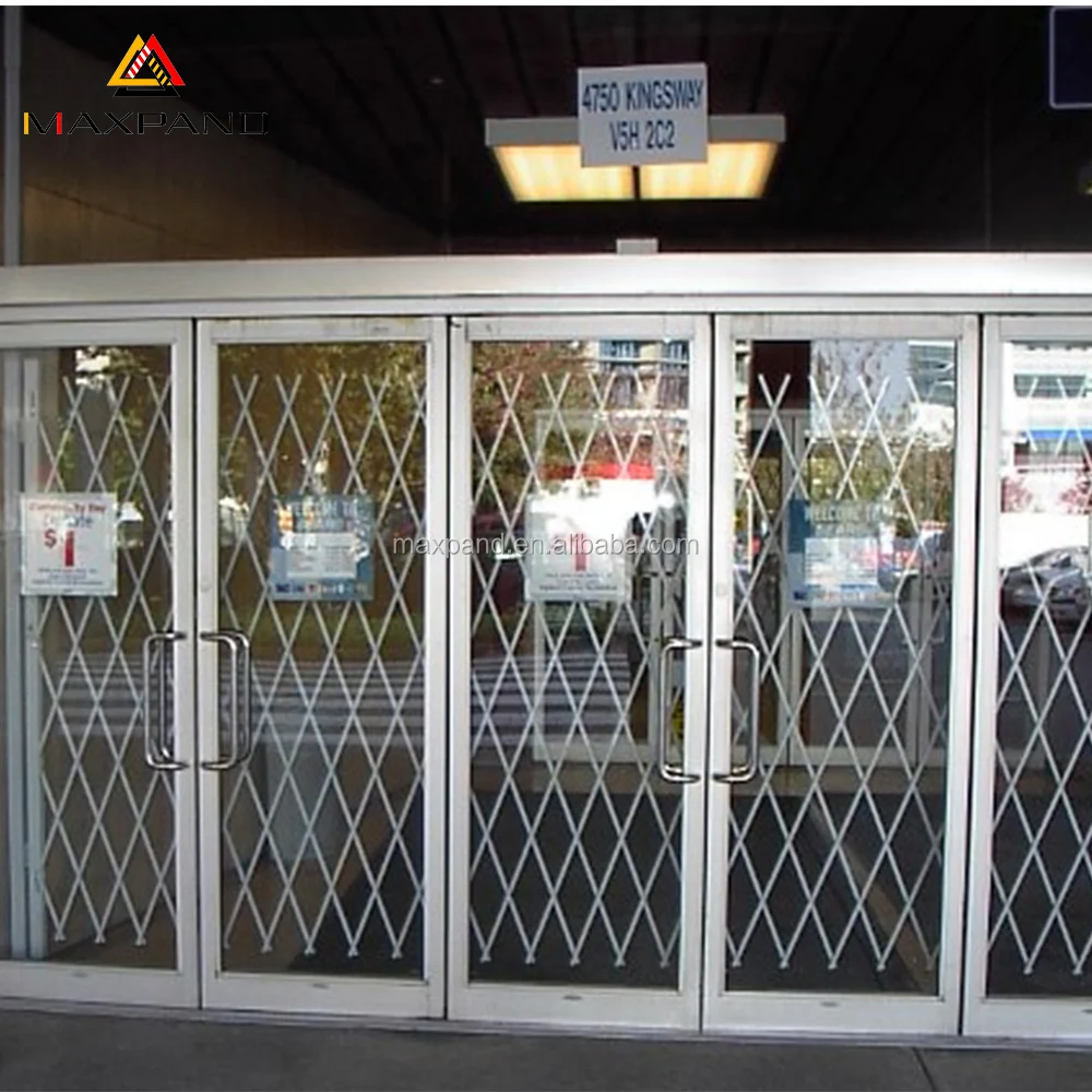 Steel Iron Grill Design Security Gate Collapsible Folding Scissor