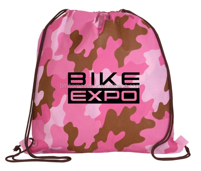 Promotional Polyester Army Military Camo Drawstring Bag / Camouflage