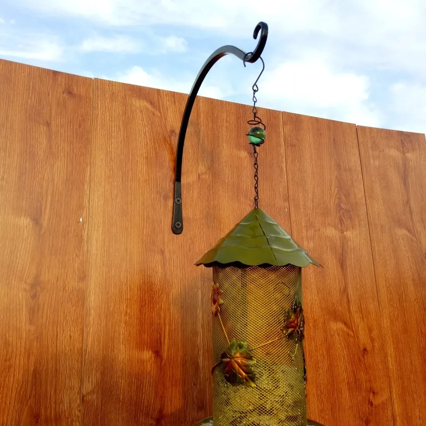 Customized Rustic Wrought Iron Plant Hanging Hooks Black Iron Hanger