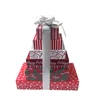 Christmas rigid paper tower gift box with ribbon for chocolate packing