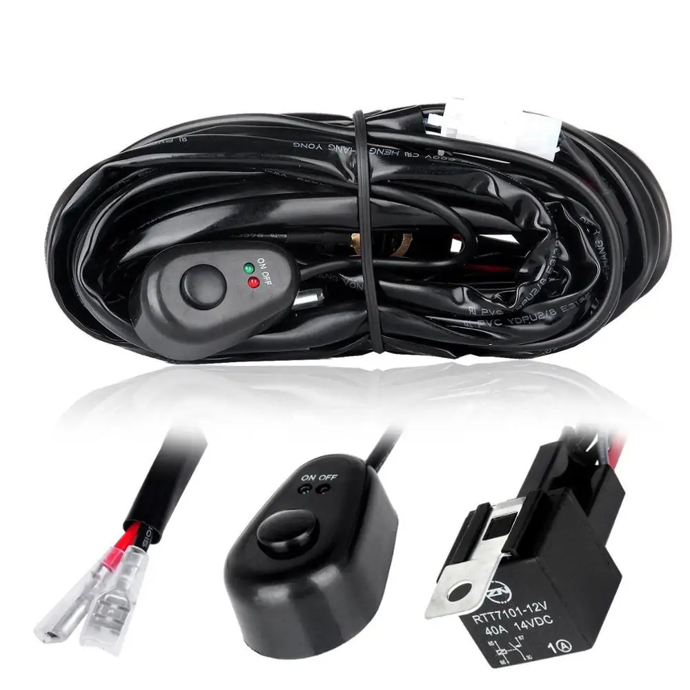 40a 12v Power Switch & Relay Fuse Wiring Harness Kit For Led Light Bar ...