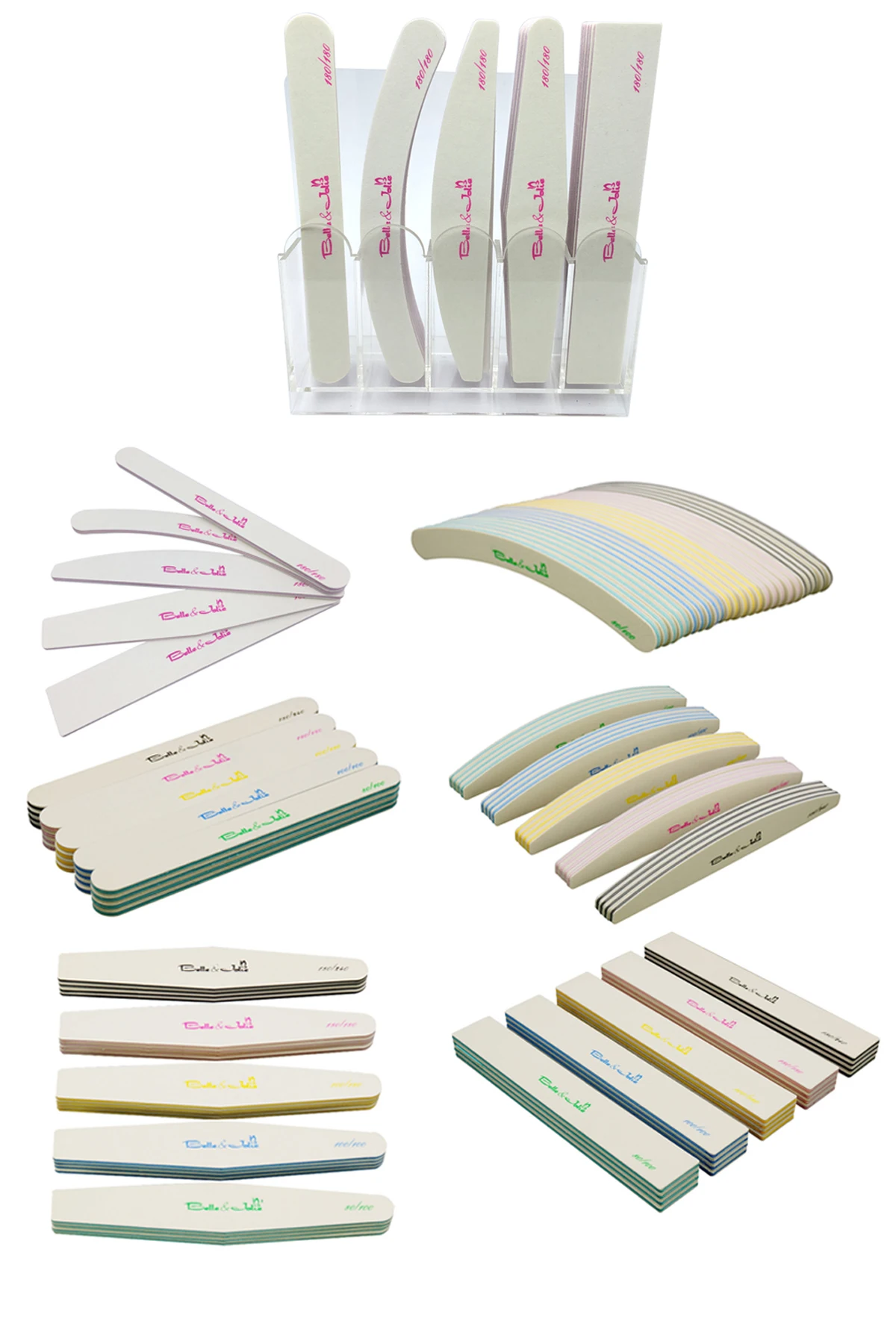 Finger Nail File 180 240 Half Moon Shapes White Korean Nail File Buy