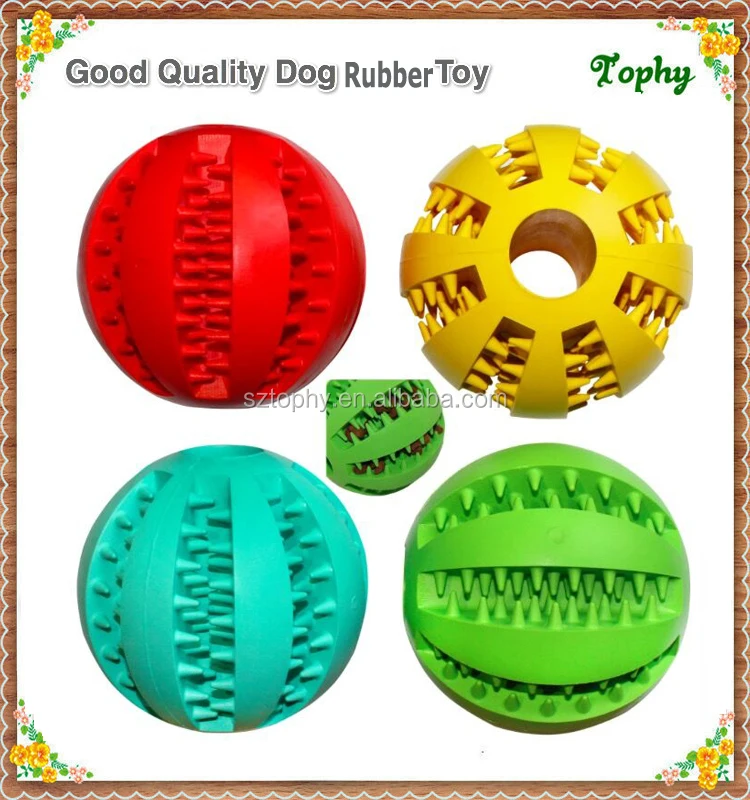 2017 Wholesale Pet Dog Treat Slow Feed Ball Interactive Rubber Toy For