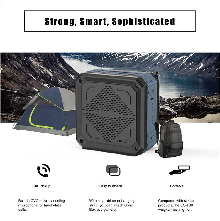 outdoor waterproof 1200mAh wireless mp3 BT solar speaker - ANKUX.COM