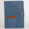Flip leather view stand cover with Jeans Denim Pocket for iPad Pro 12.9