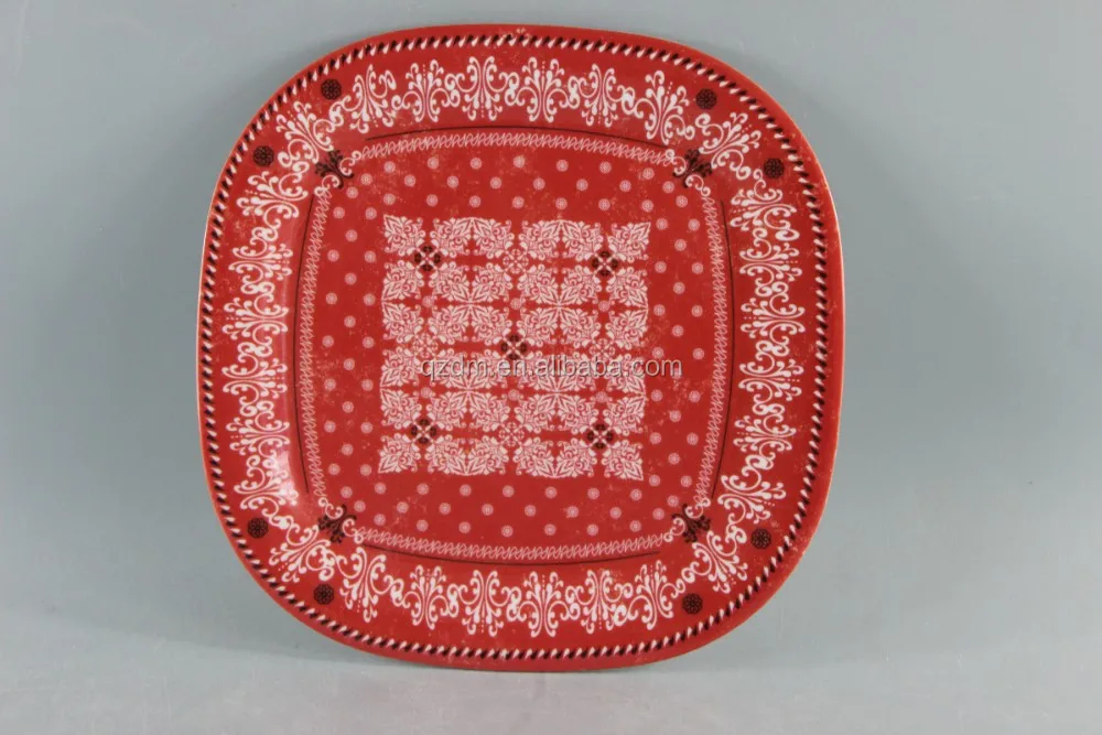 Square Melamine Dinner Plate With PDG Package