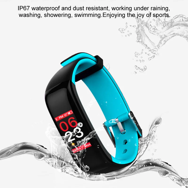 p1 color display blood pressure & heart rate monitor smart band