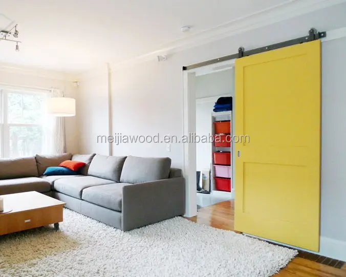 2016 Modern American Style 2 Panels Middle Brace Yellow Interior 2016 Modern American Style 2 Panels Middle Brace Yellow Interior Sliding Door For Living Room With Barn Hardware