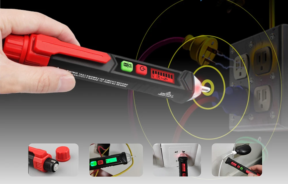 Professional Noncontact Ac High Voltage Detector With Flashlight Function Buy Noncontact